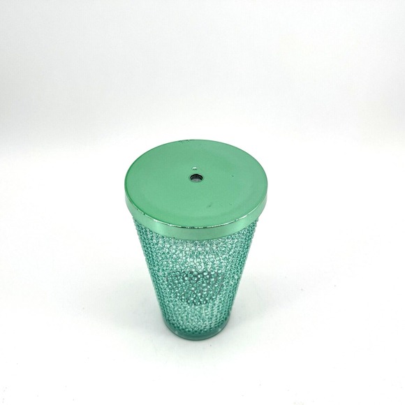 STARBUCKS Tumbler Studded Green Circle Logo Metallic Texture Dot Grande 2014 - Picture 3 of 6